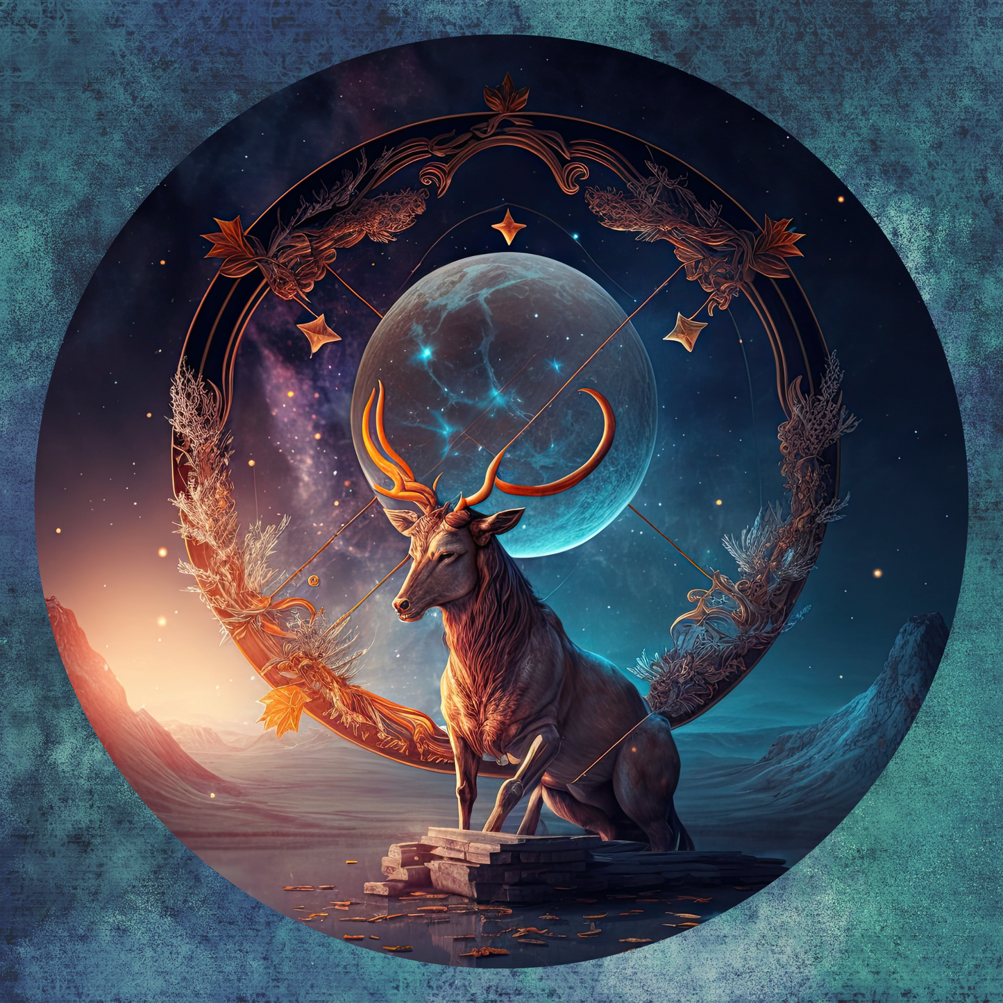 Sagittarius 60X60cm. Square resin 🟪 50 colors
