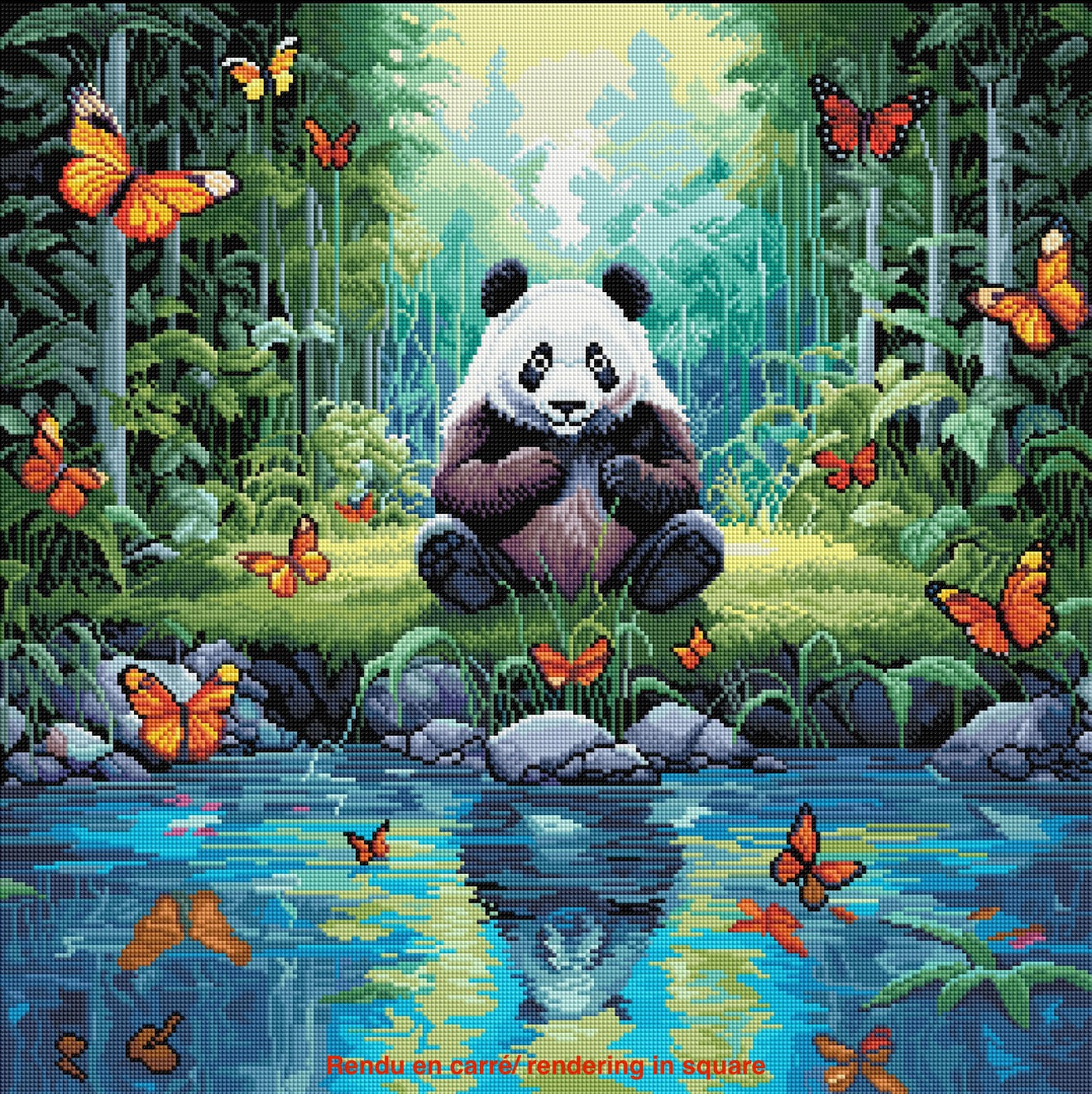 The panda and the butterflies 🟪