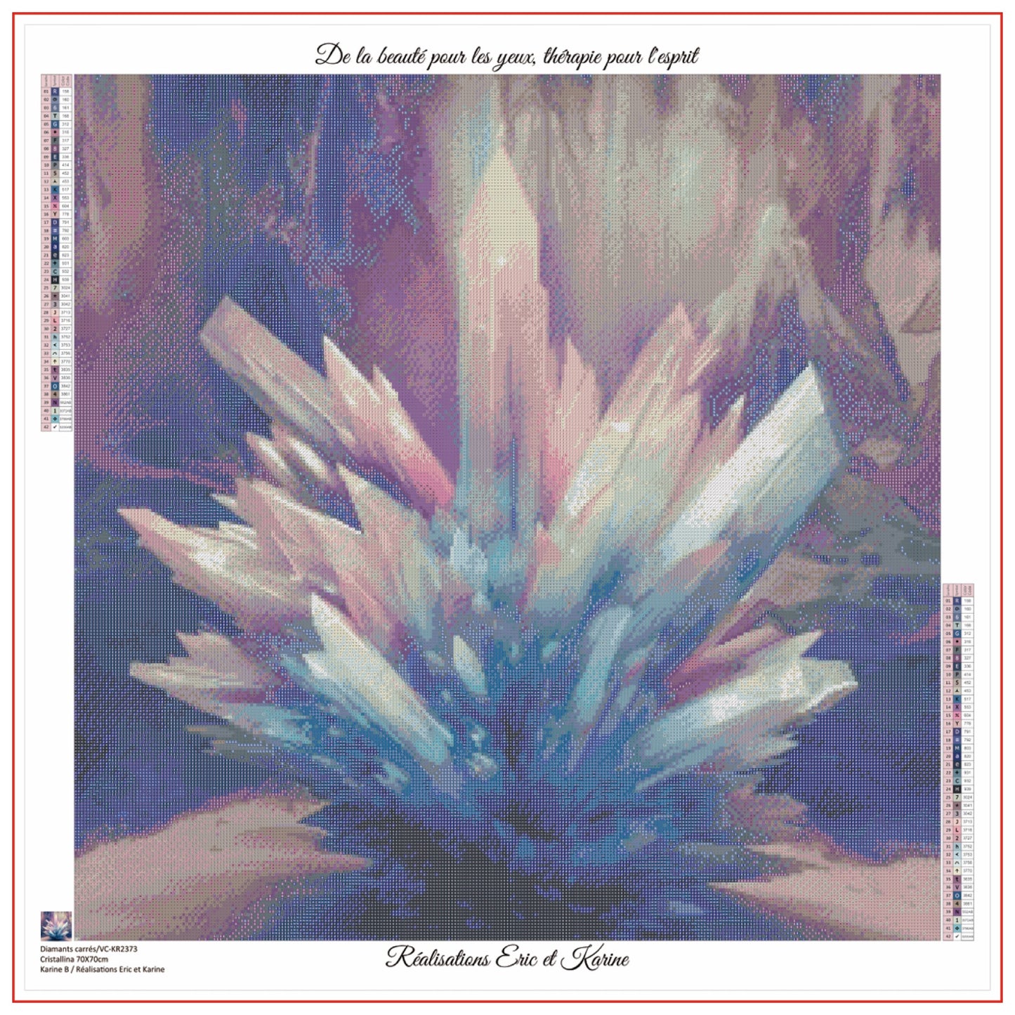 Cristallina 70X70cm. Résine carré 🟪 42 couleurs