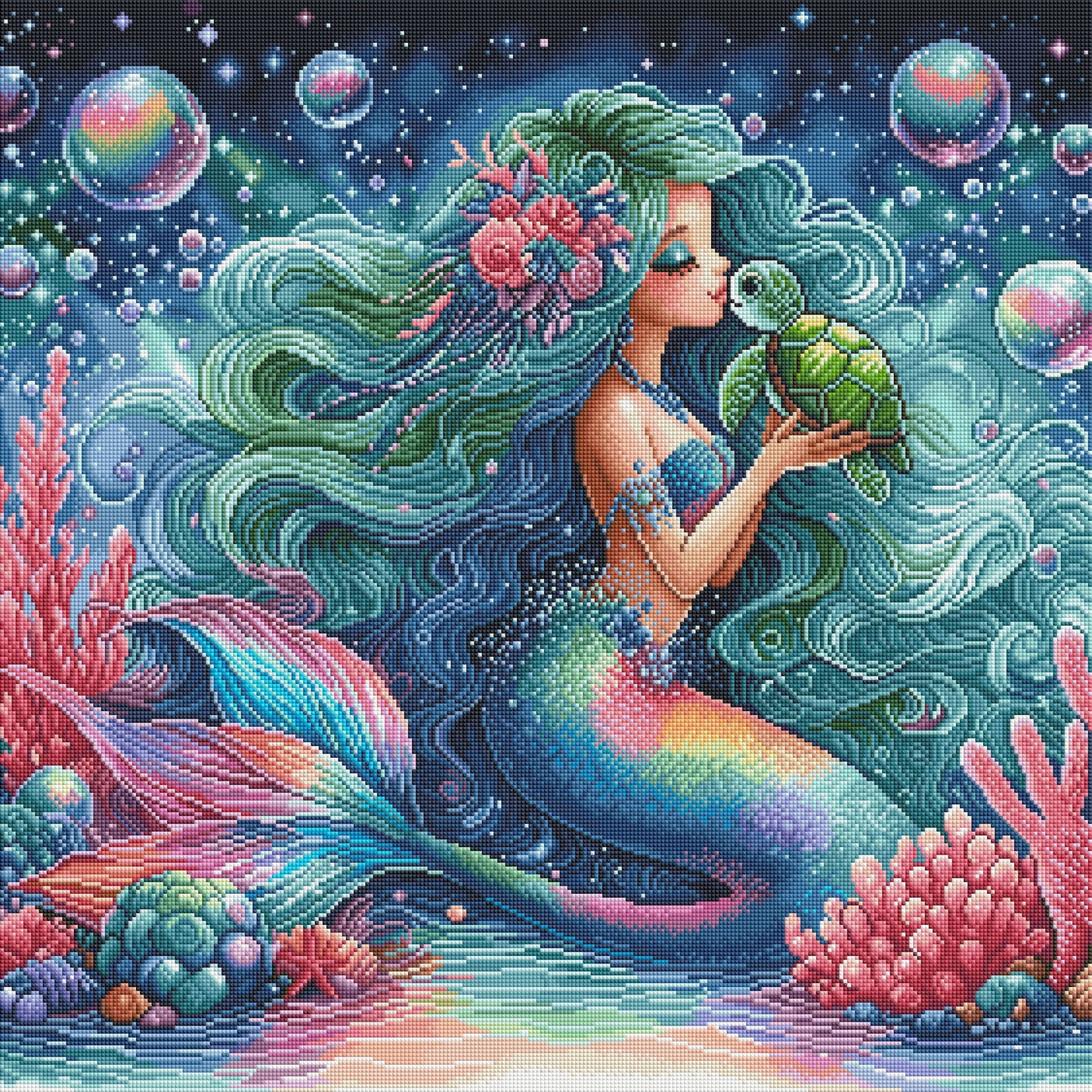 Undersea friendship 70X70cm 75 colors Resin square 🟪