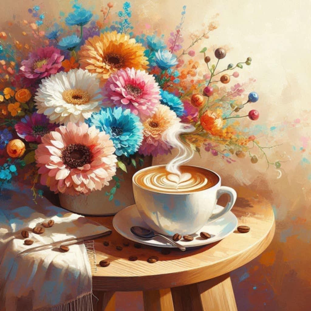 A morning coffee 60X60cm 80 colors Resin square 🟪