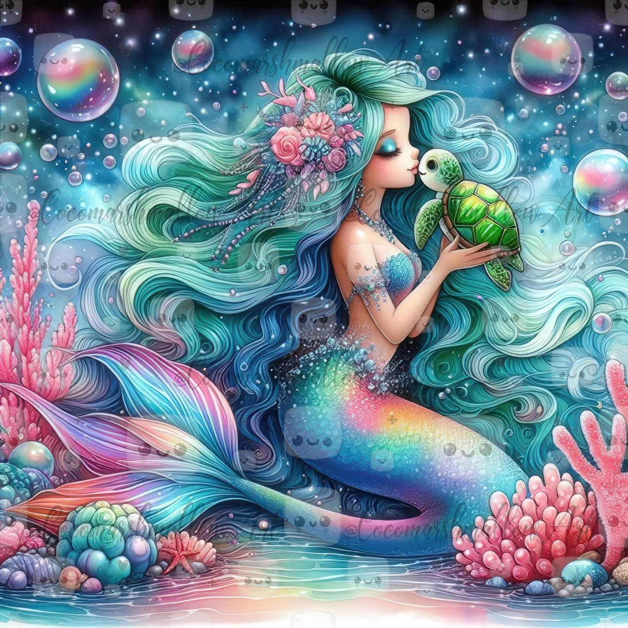 Undersea friendship 70X70cm 75 colors Resin square 🟪