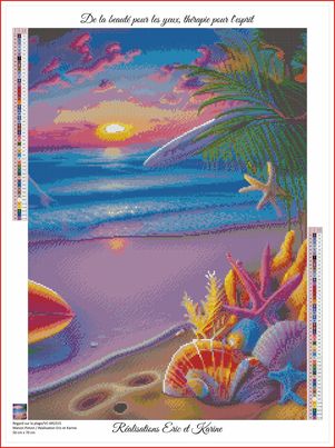 Regard sur la plage 50X70cm. Résine carré 🟪 50 couleurs