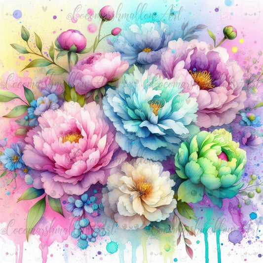 Rainbow Peonies 🔵