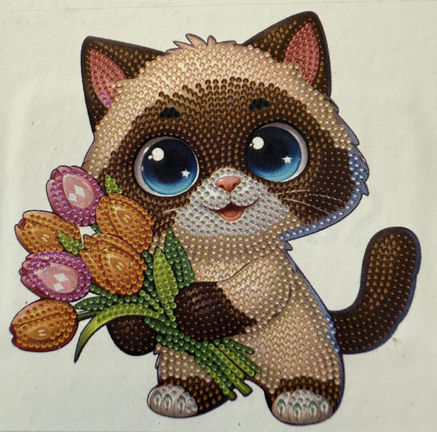 Cat with tulips