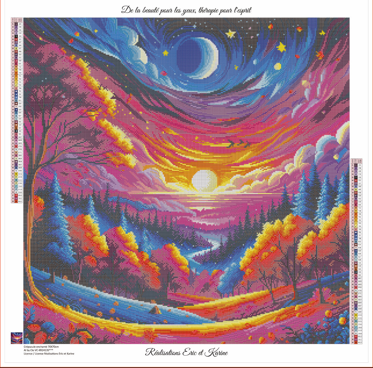 New Enchanted Twilight 70X70cm Resin square colors