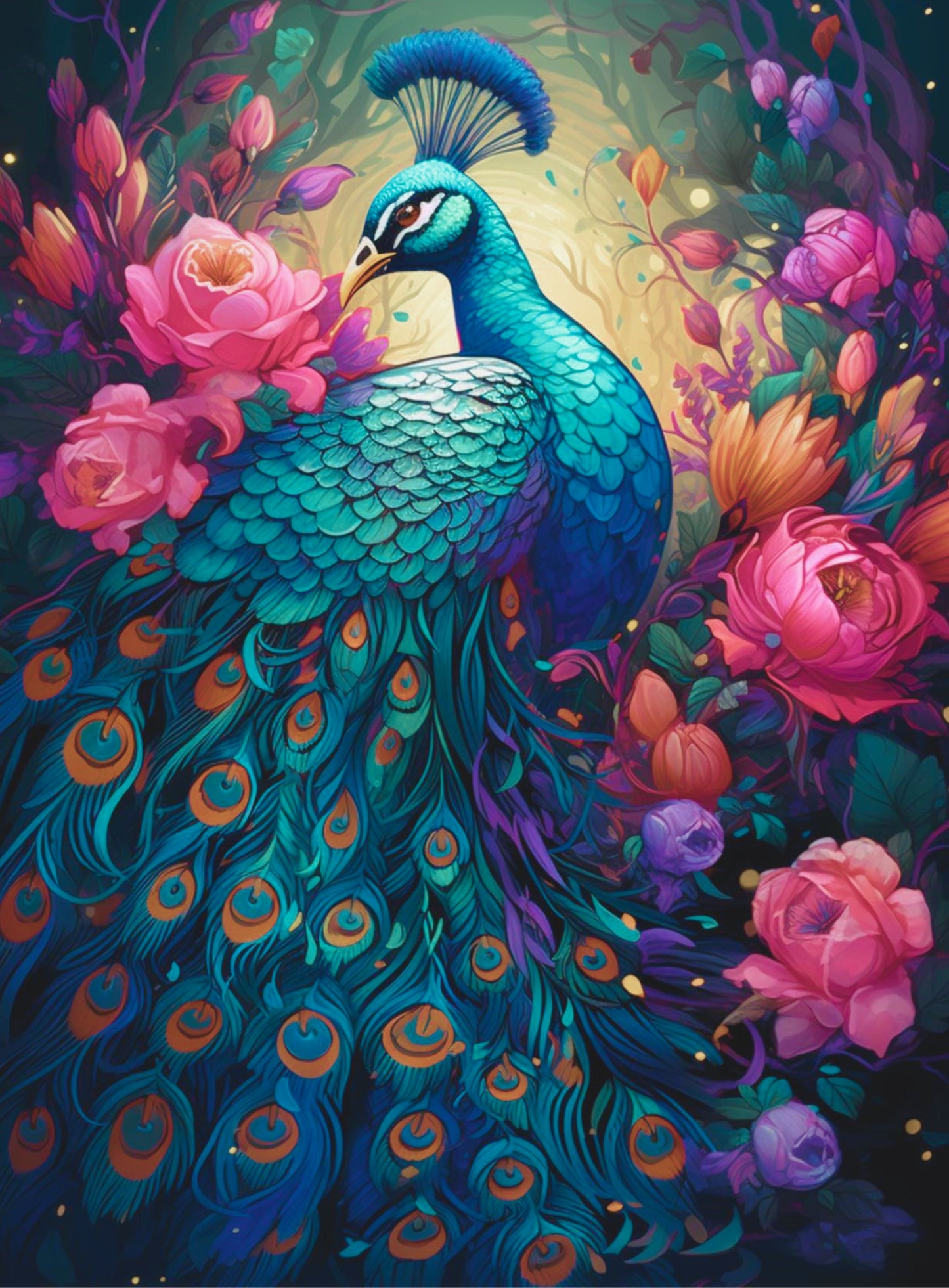 Peacock 70X95cm                       Résine carré 73 couleurs