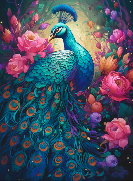 Peacock 70X95cm                       Résine carré 73 couleurs