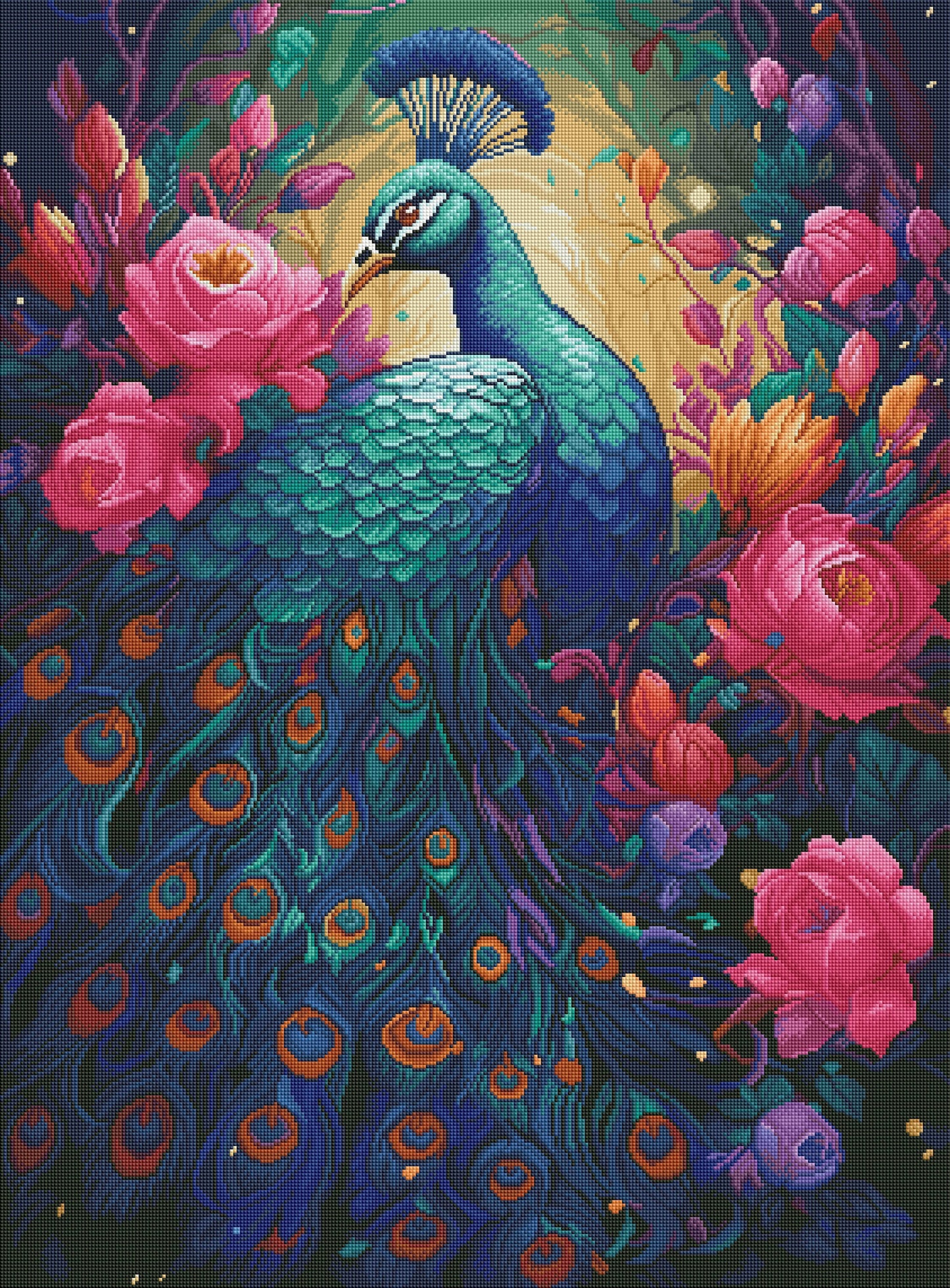 Peacock 70X95cm                       Résine carré 73 couleurs