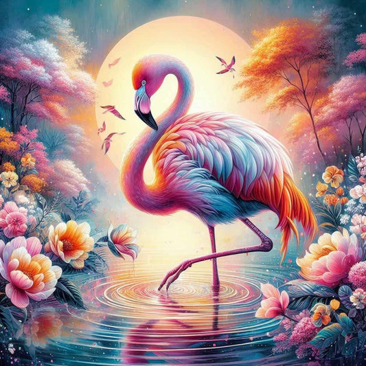 New: The flamingo dance 60X60cm Resin square 76 🟪 colors